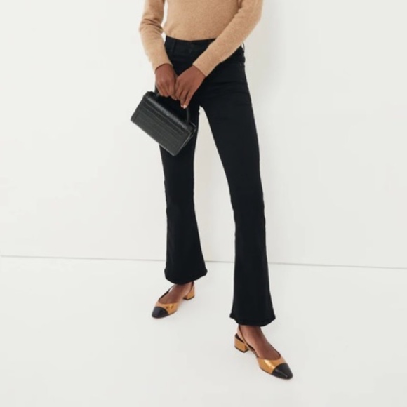 MOTHER The Weekender Black Flare Jeans - Picture 1 of 8